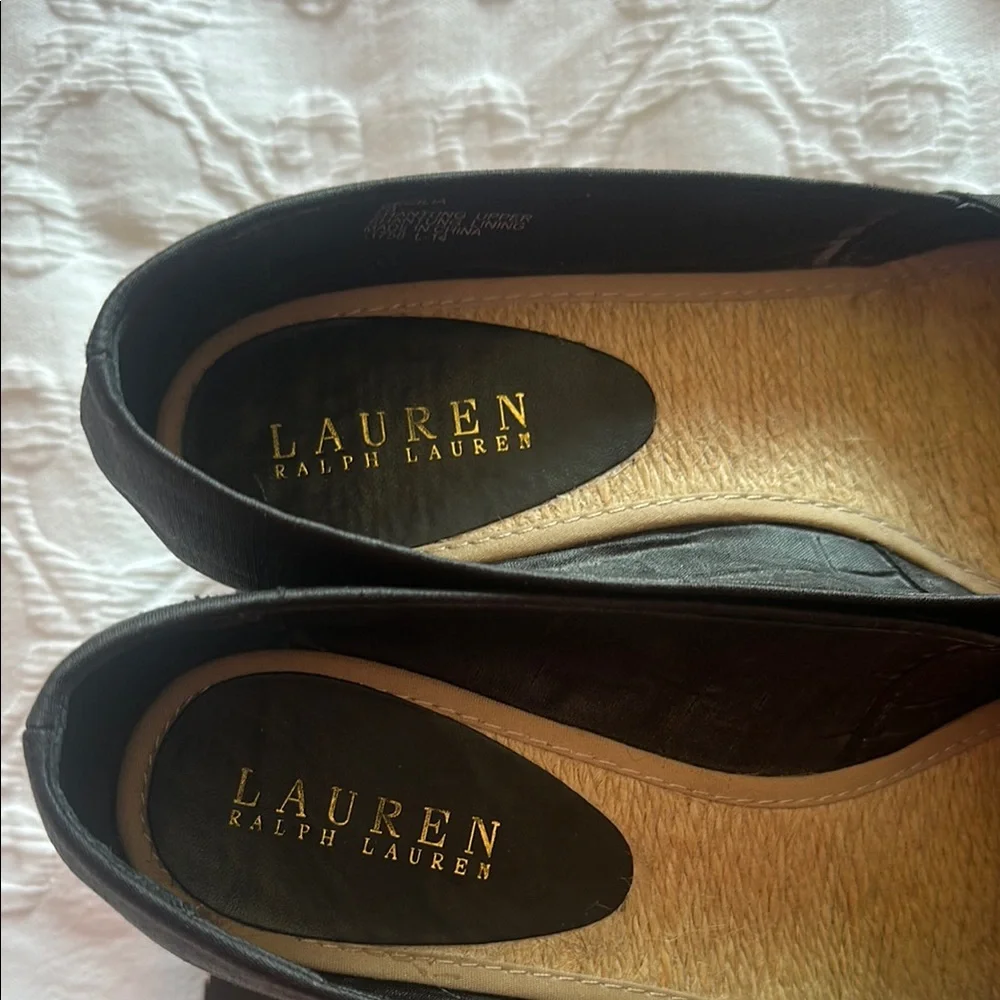 Lauren Ralph Lauren Black Espadrille Wedge Sandals
